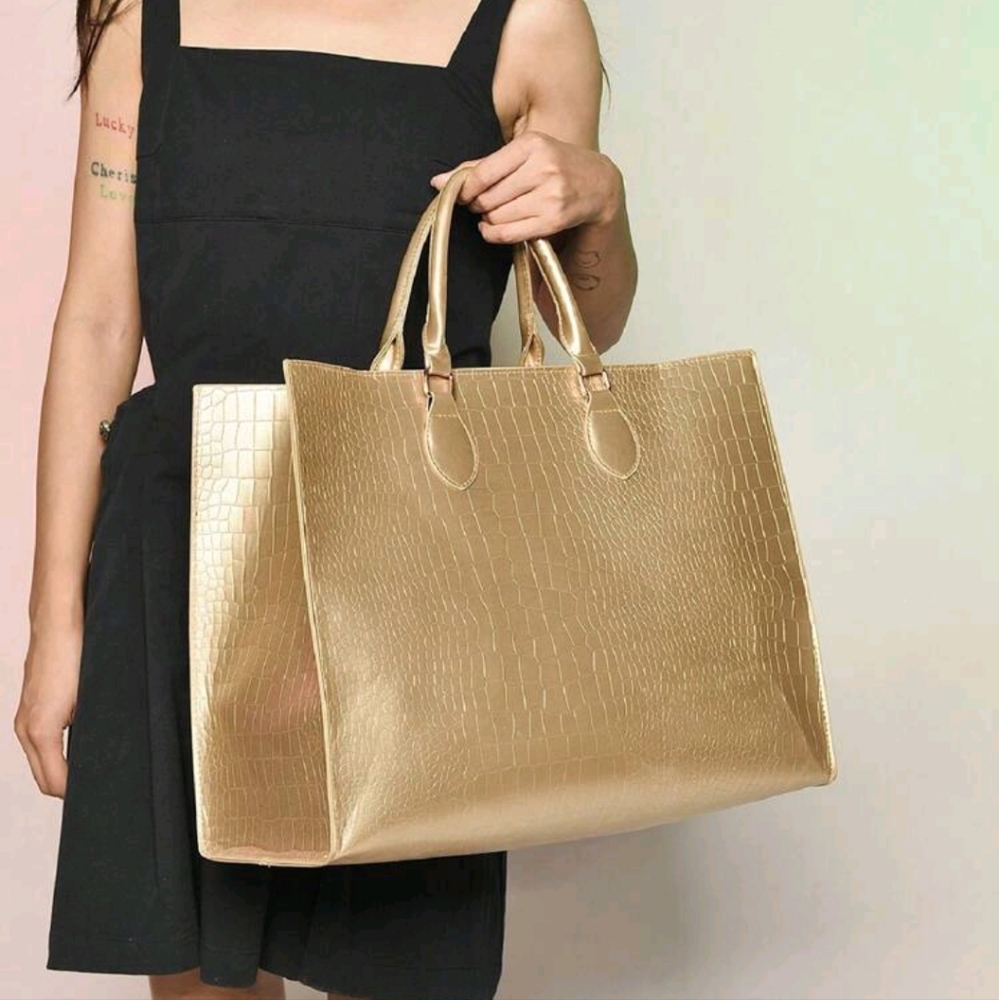 Fashion Trend Snake Print Four Seasons Versatile Travel Shopping Bag Oversized T